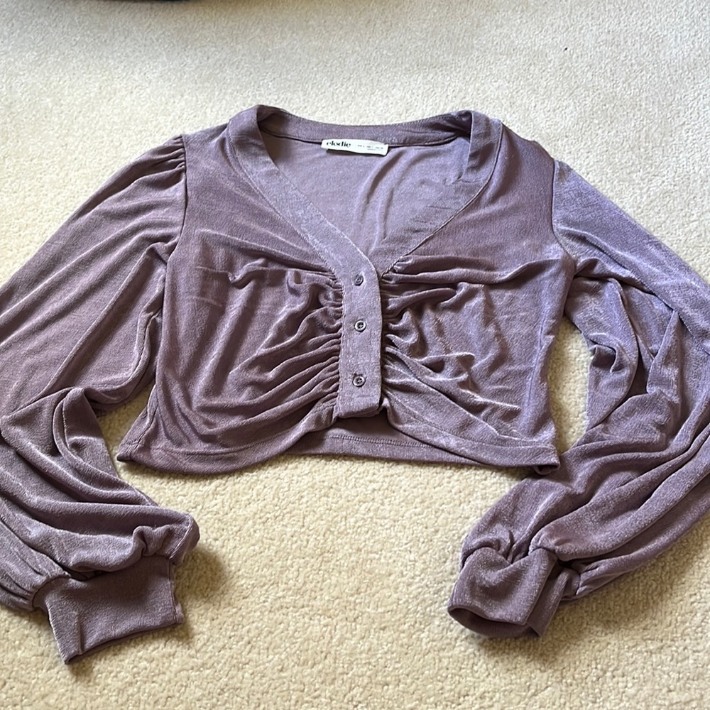 Purple long sleeved shirt